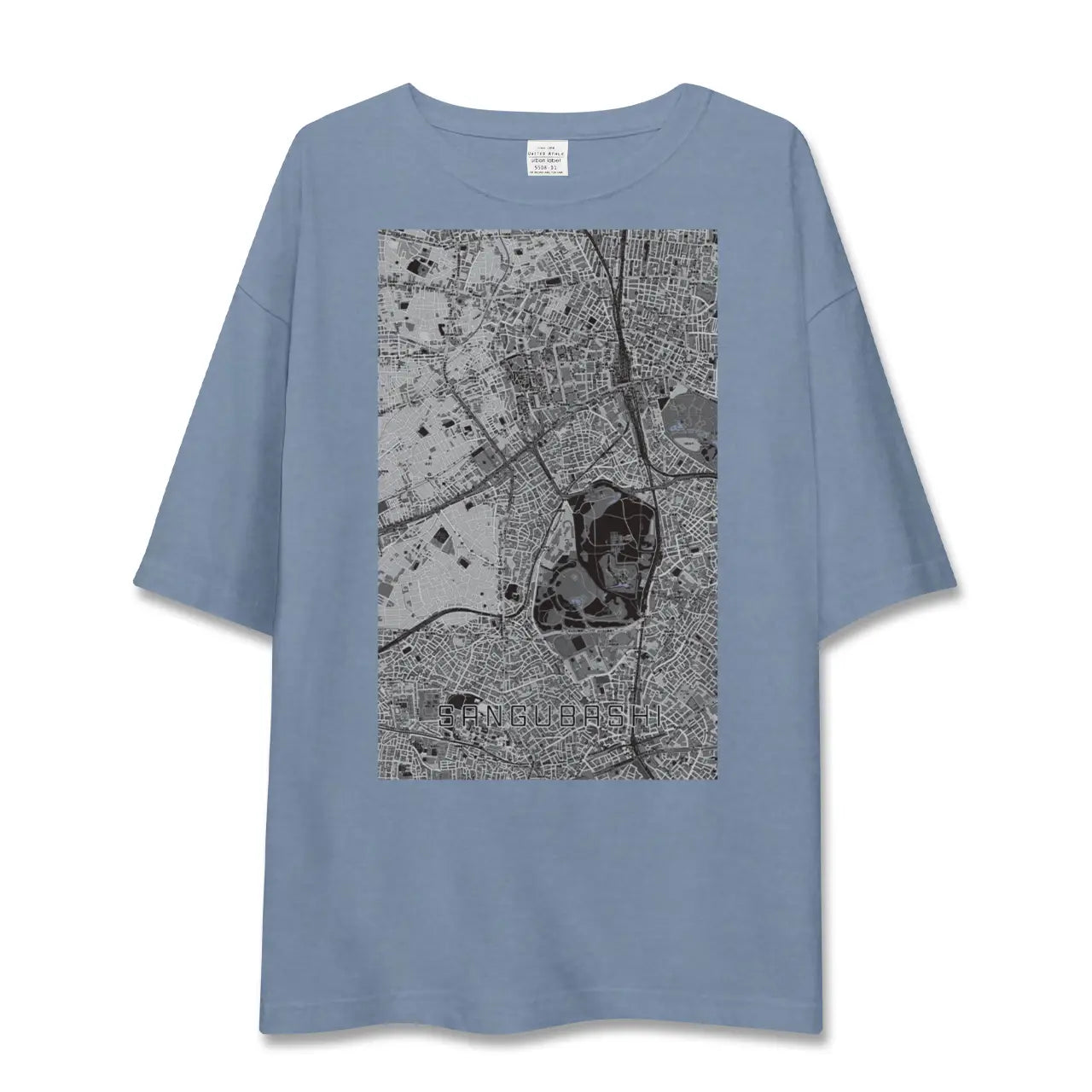 【参宮橋（東京都）】地図柄ビッグシルエットTシャツ