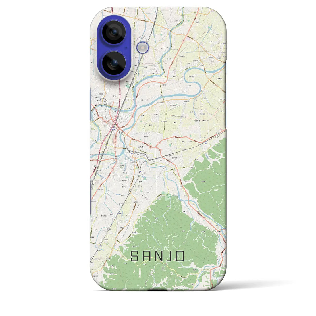 【三条(新潟県)】地図柄iPhoneケース(バックカバータイプ)ナチュラル・iPhone 16 Pro Max 用