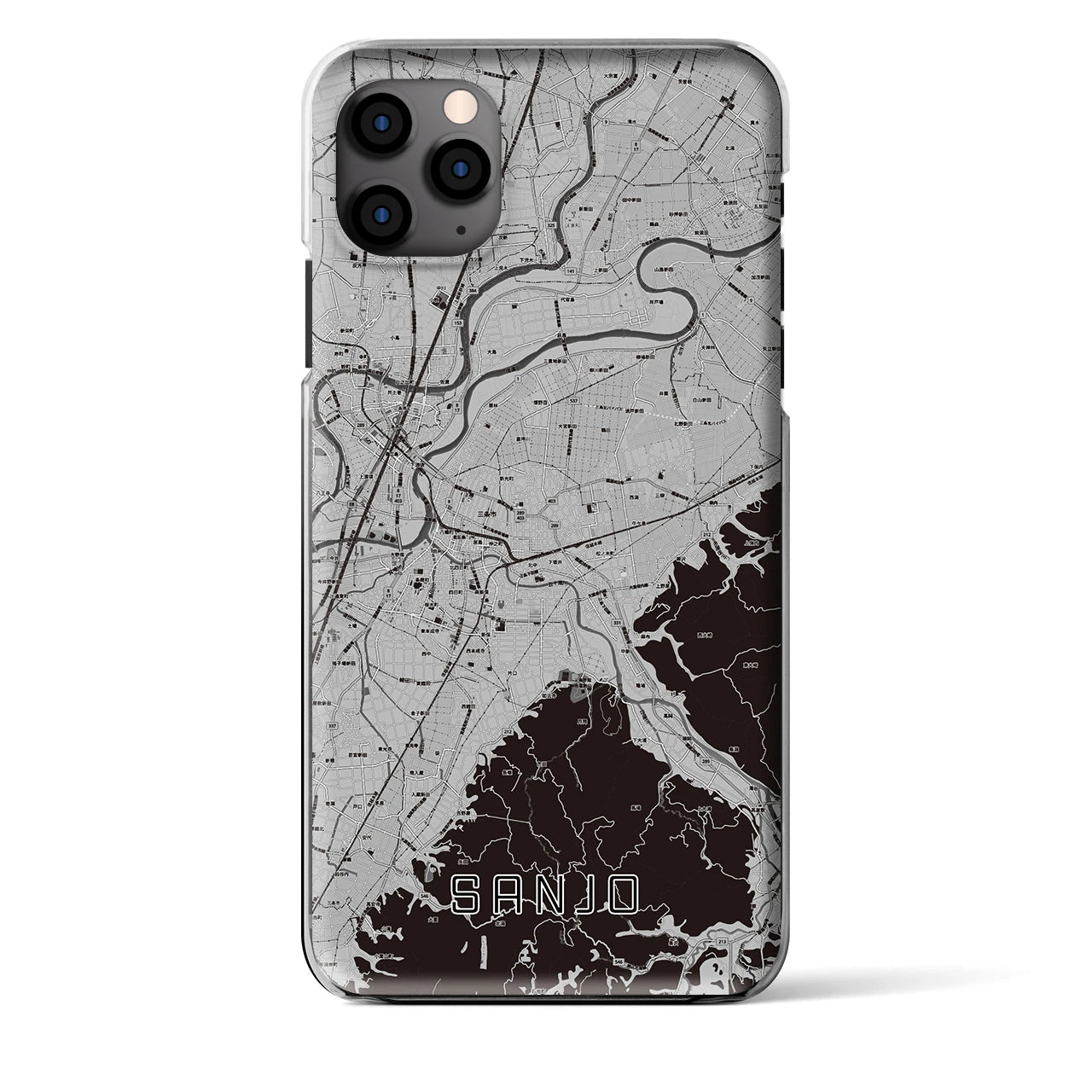 【三条（新潟県）】地図柄iPhoneケース（クリアタイプ）