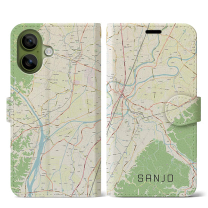 【三条（新潟県）】地図柄iPhoneケース（手帳タイプ）