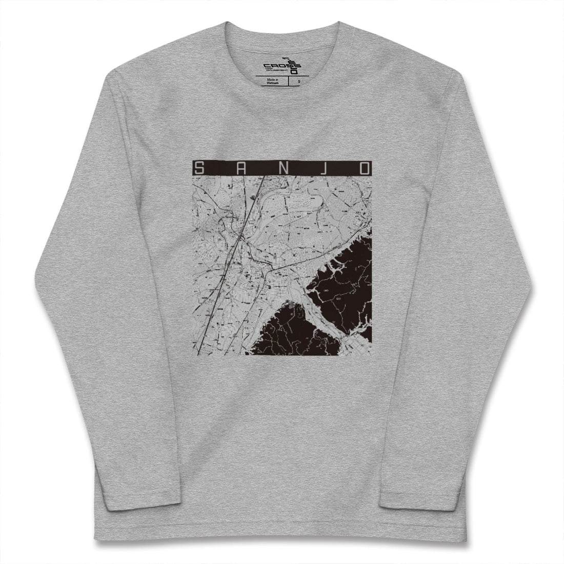 【三条（新潟県）（新潟県）】地図柄ロングスリーブTシャツ