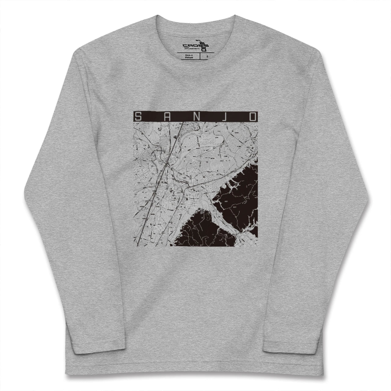 【三条（新潟県）（新潟県）】地図柄ロングスリーブTシャツ
