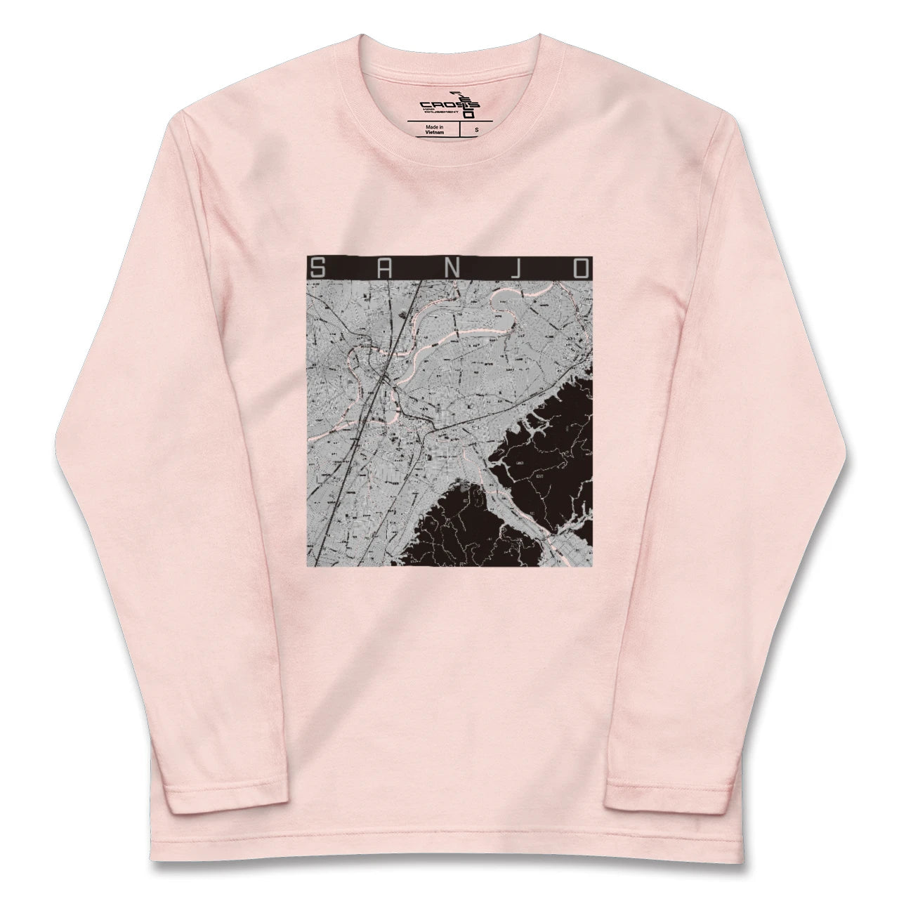 【三条（新潟県）（新潟県）】地図柄ロングスリーブTシャツ