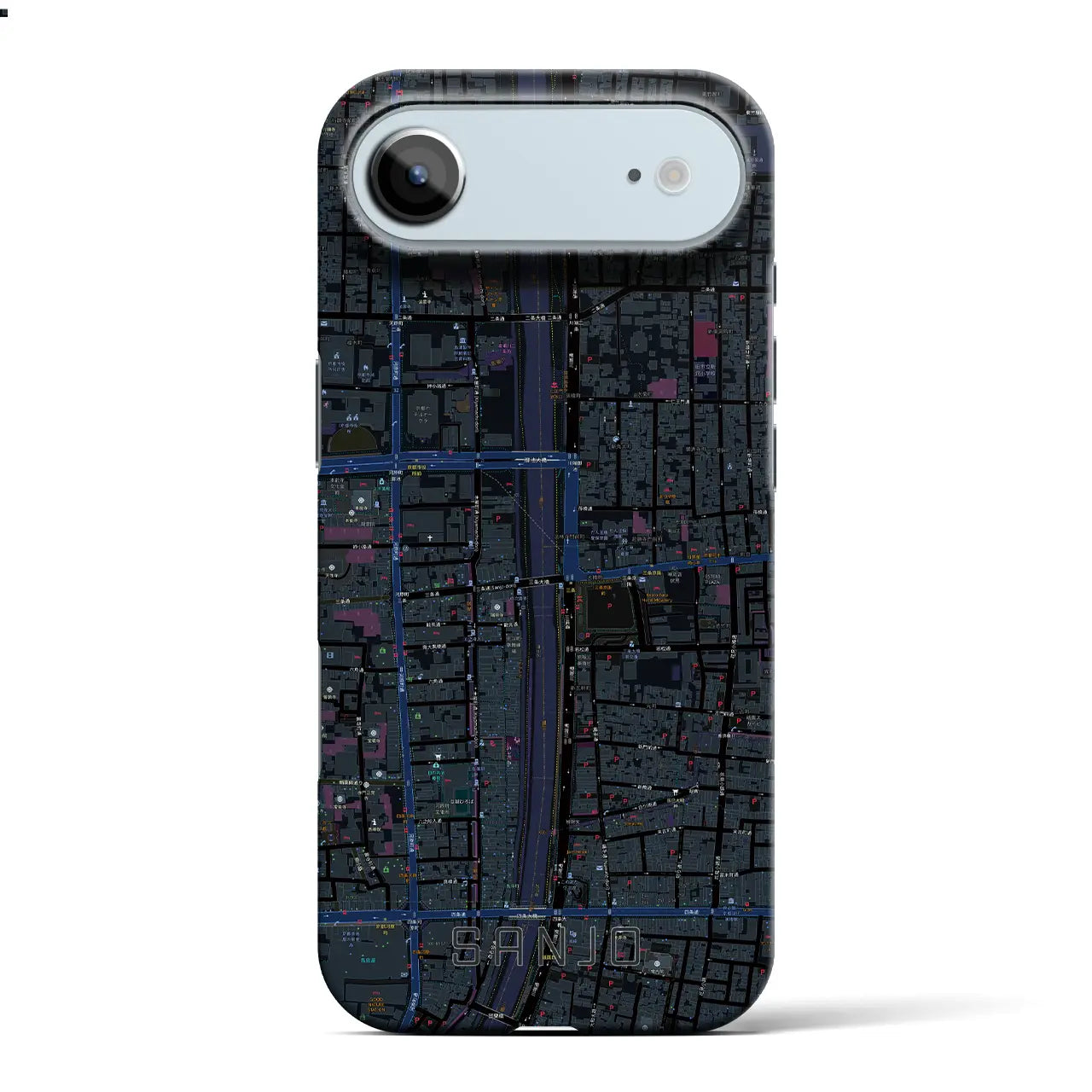 【三条（京都府）】地図柄iPhoneケース（バックカバータイプ）