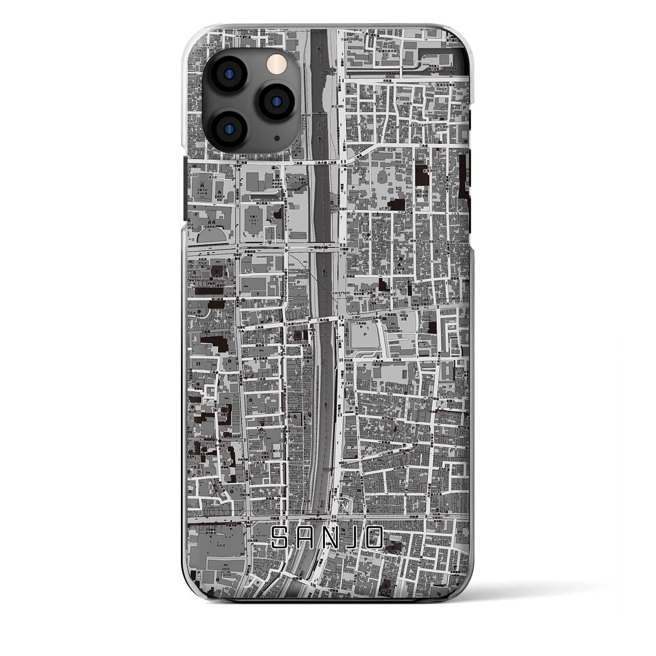 【三条（京都府）】地図柄iPhoneケース（クリアタイプ）