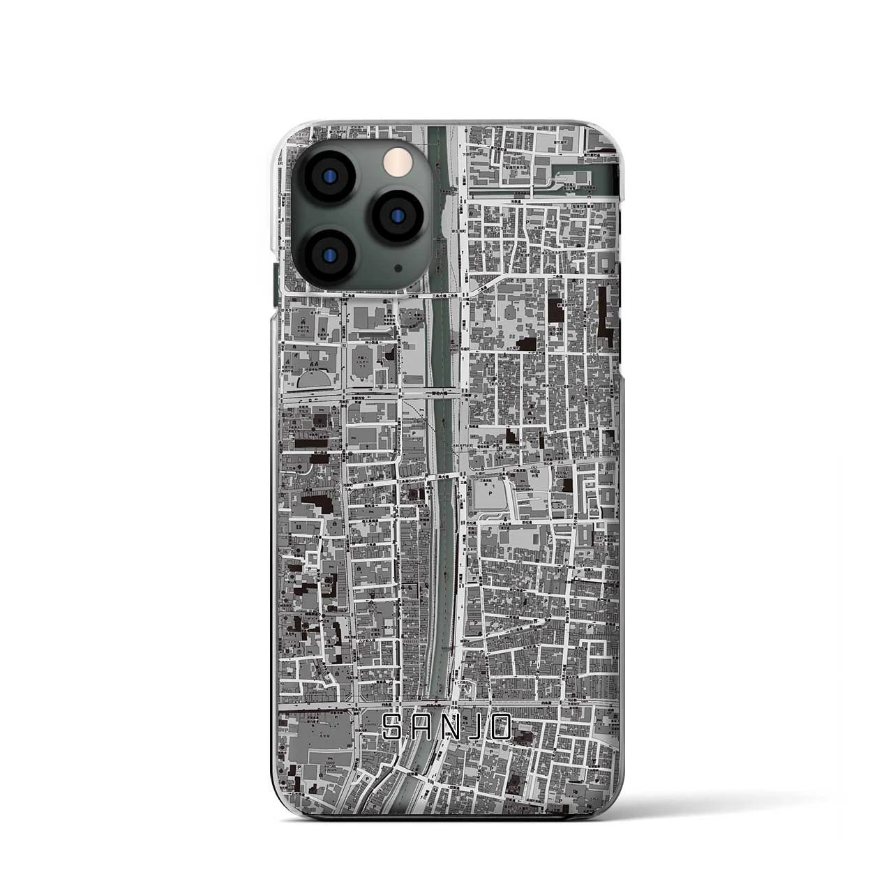 【三条（京都府）】地図柄iPhoneケース（クリアタイプ）