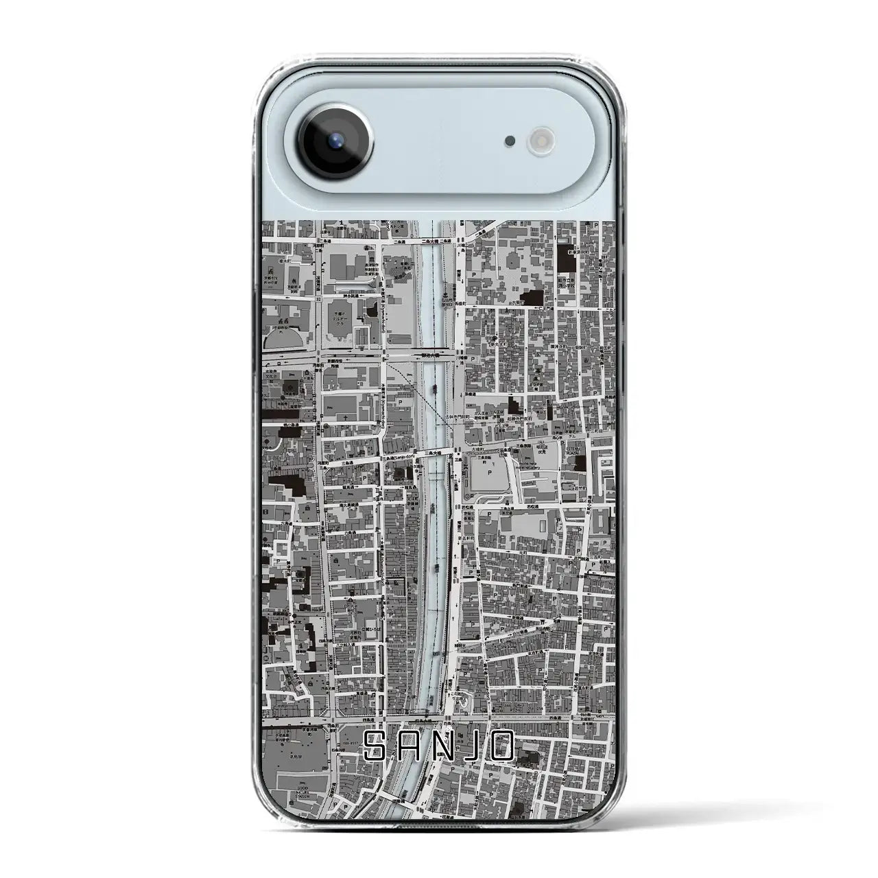 【三条（京都府）】地図柄iPhoneケース（クリアタイプ）