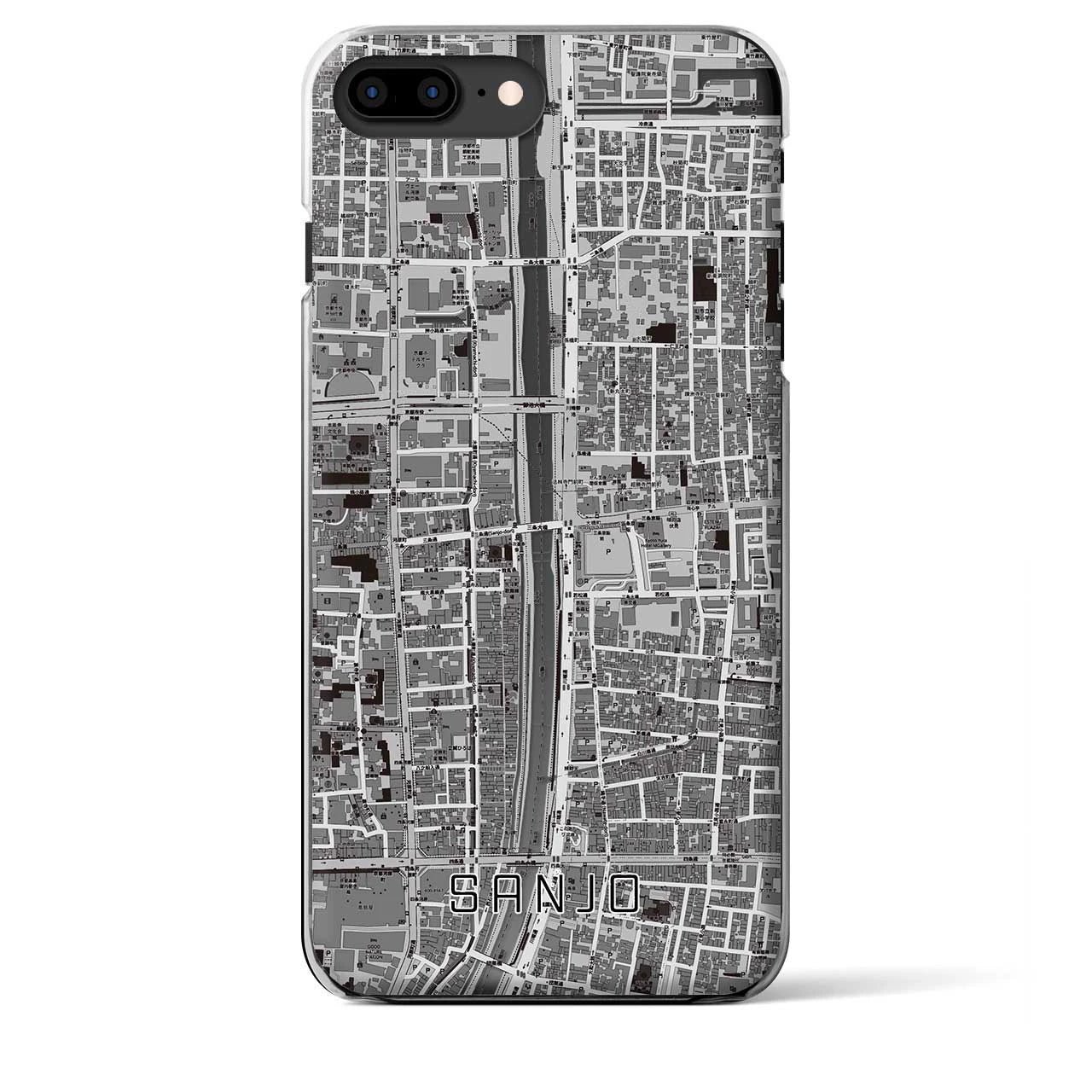 【三条（京都府）】地図柄iPhoneケース（クリアタイプ）