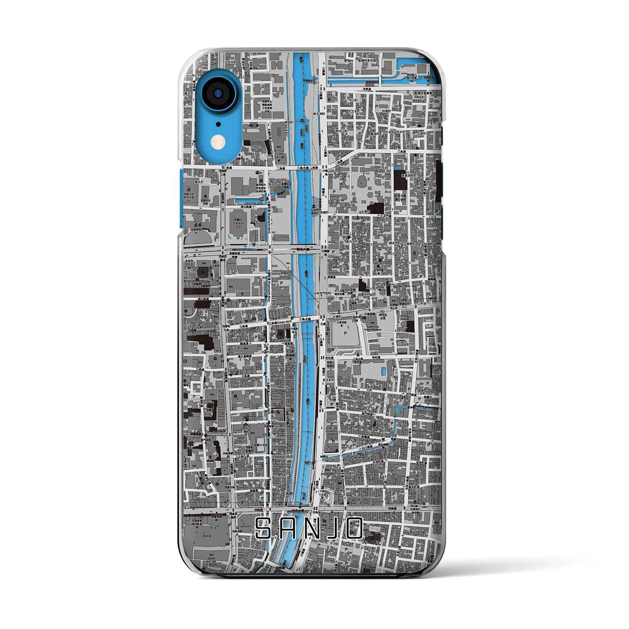 【三条（京都府）】地図柄iPhoneケース（クリアタイプ）