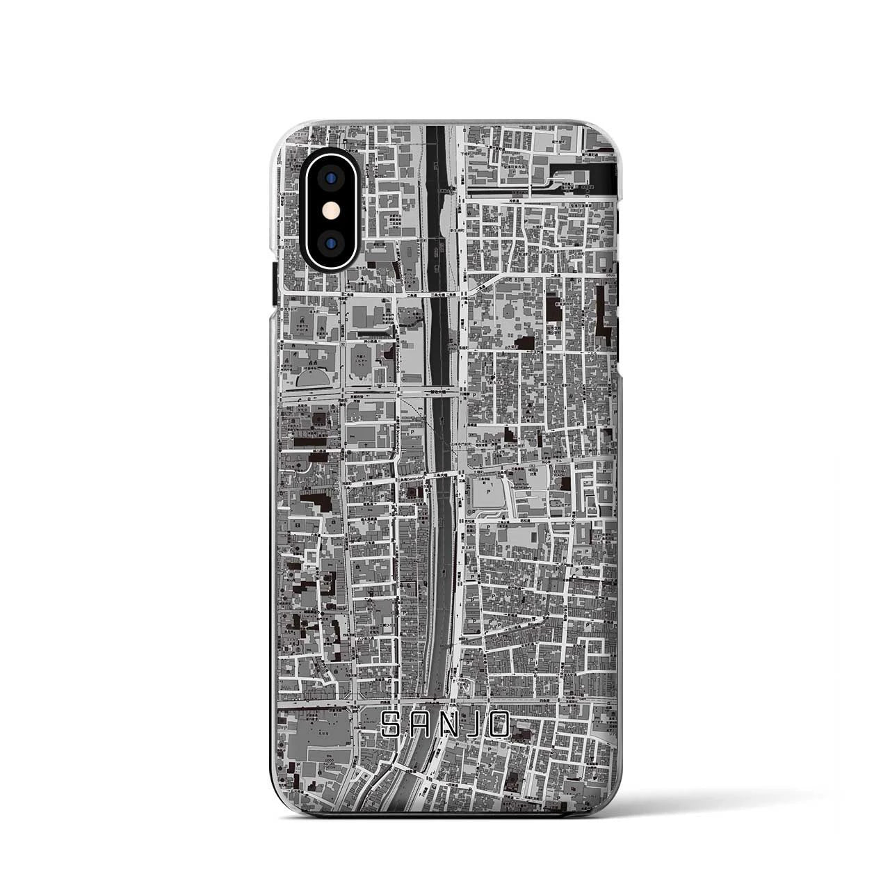 【三条（京都府）】地図柄iPhoneケース（クリアタイプ）