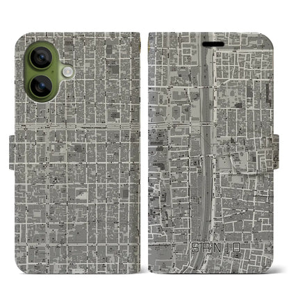 【三条（京都府）】地図柄iPhoneケース（手帳タイプ）