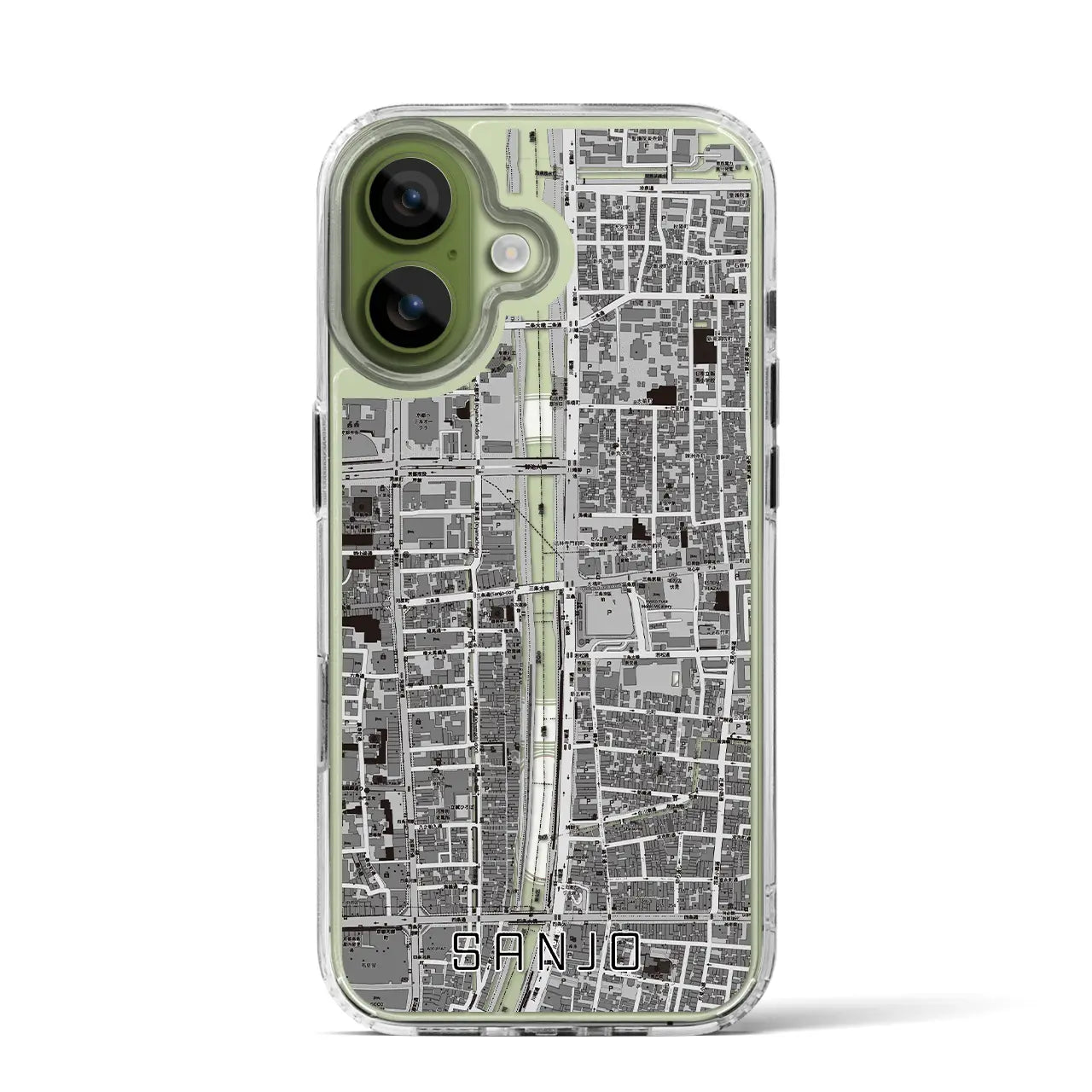 【三条（京都府）】地図柄iPhoneケース（MagSafeタイプ）