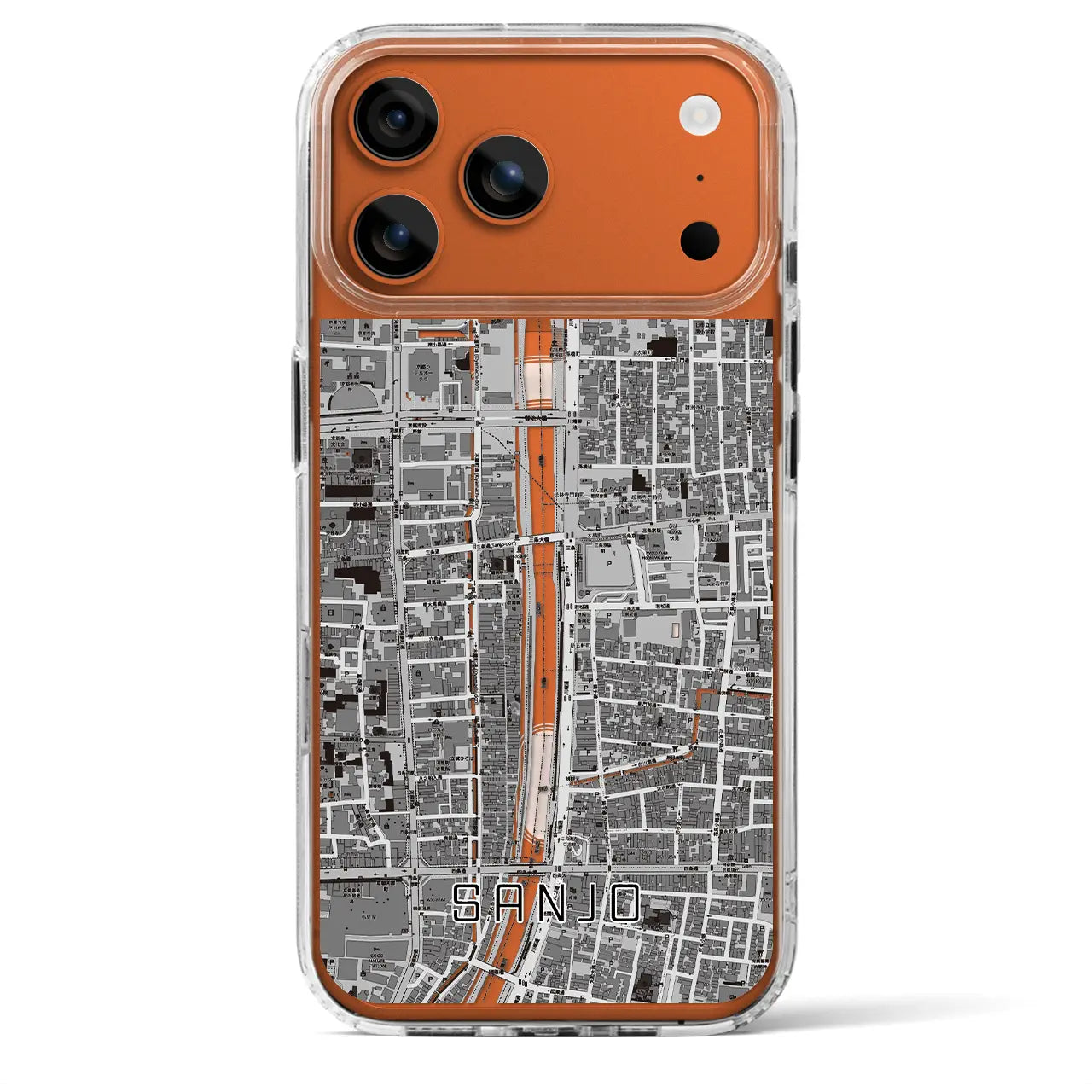 【三条（京都府）】地図柄iPhoneケース（MagSafeタイプ）