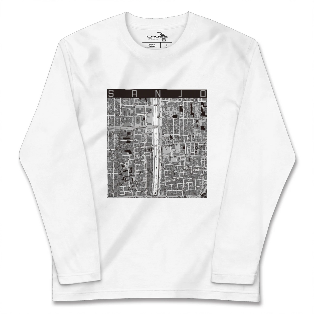 【三条(京都府)】地図柄ロングスリーブTシャツ