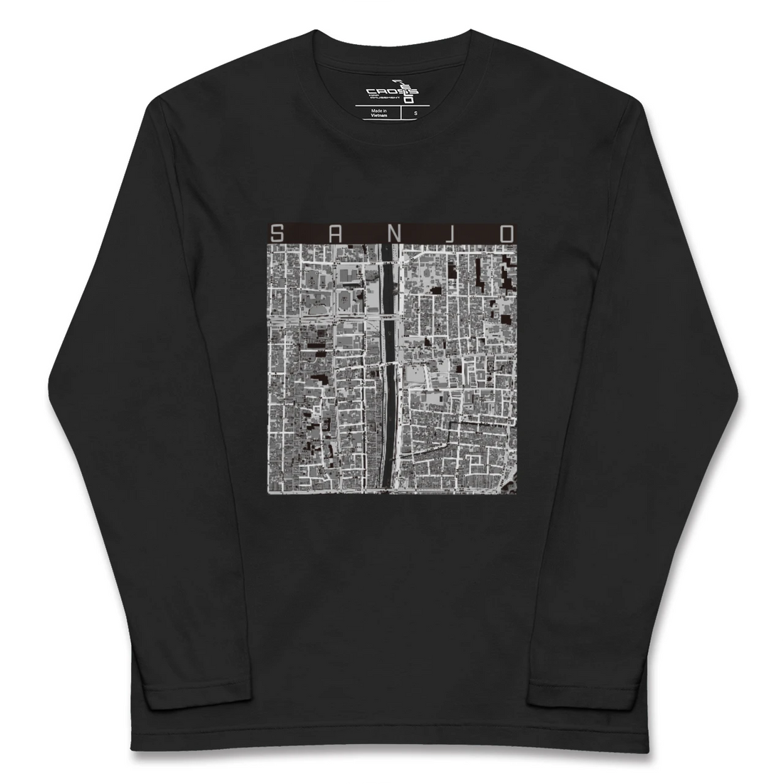 【三条(京都府)】地図柄ロングスリーブTシャツ