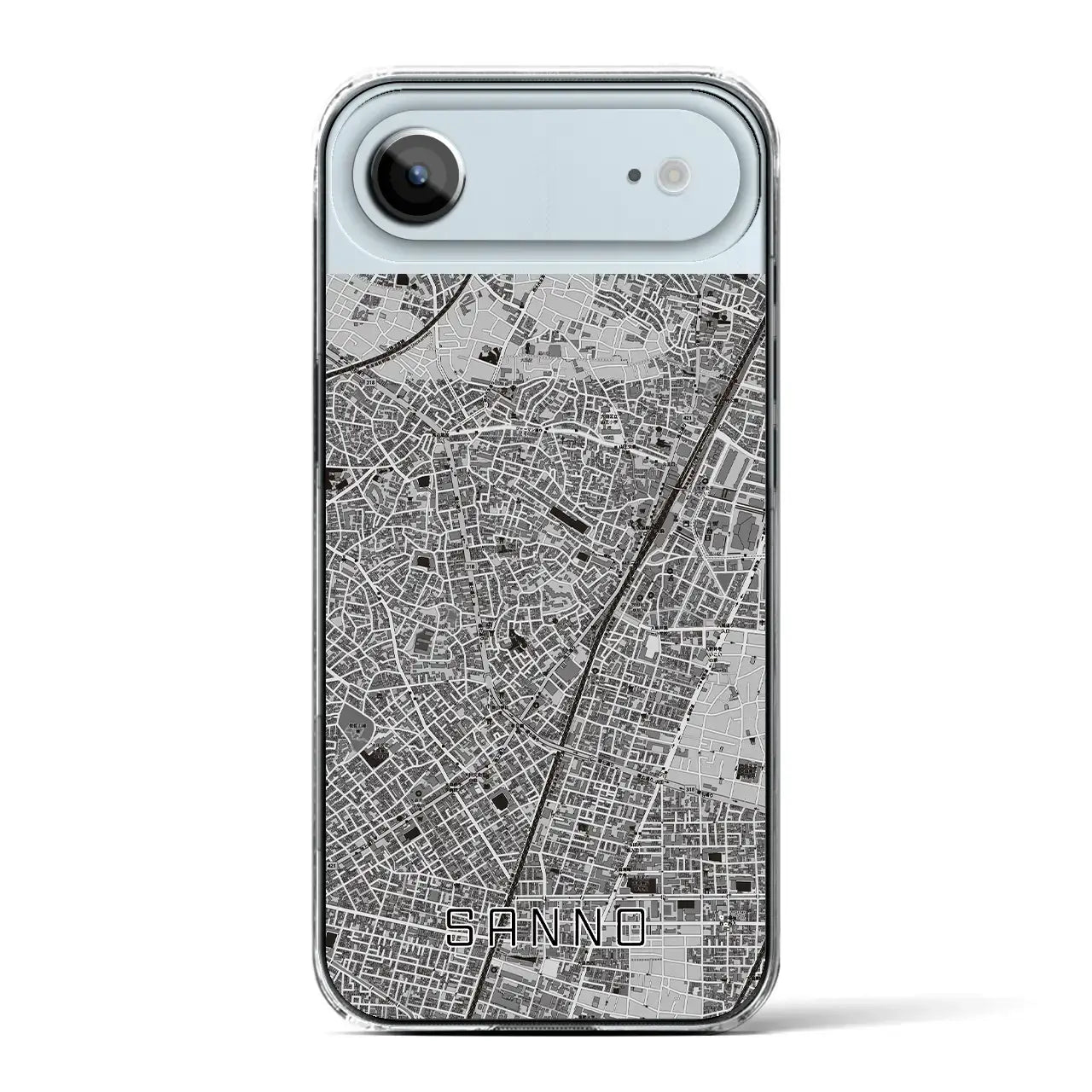 【山王（東京都）】地図柄iPhoneケース（クリアタイプ）
