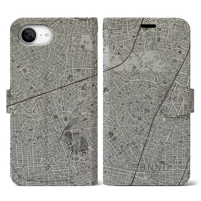 【山王（東京都）】地図柄iPhoneケース（手帳タイプ）