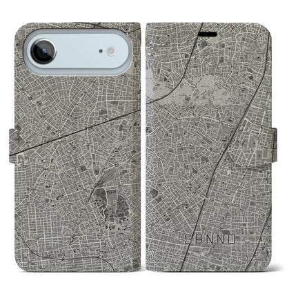 【山王（東京都）】地図柄iPhoneケース（手帳タイプ）