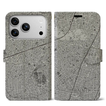 【山王（東京都）】地図柄iPhoneケース（手帳タイプ）