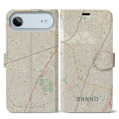 【山王（東京都）】地図柄iPhoneケース（手帳タイプ）