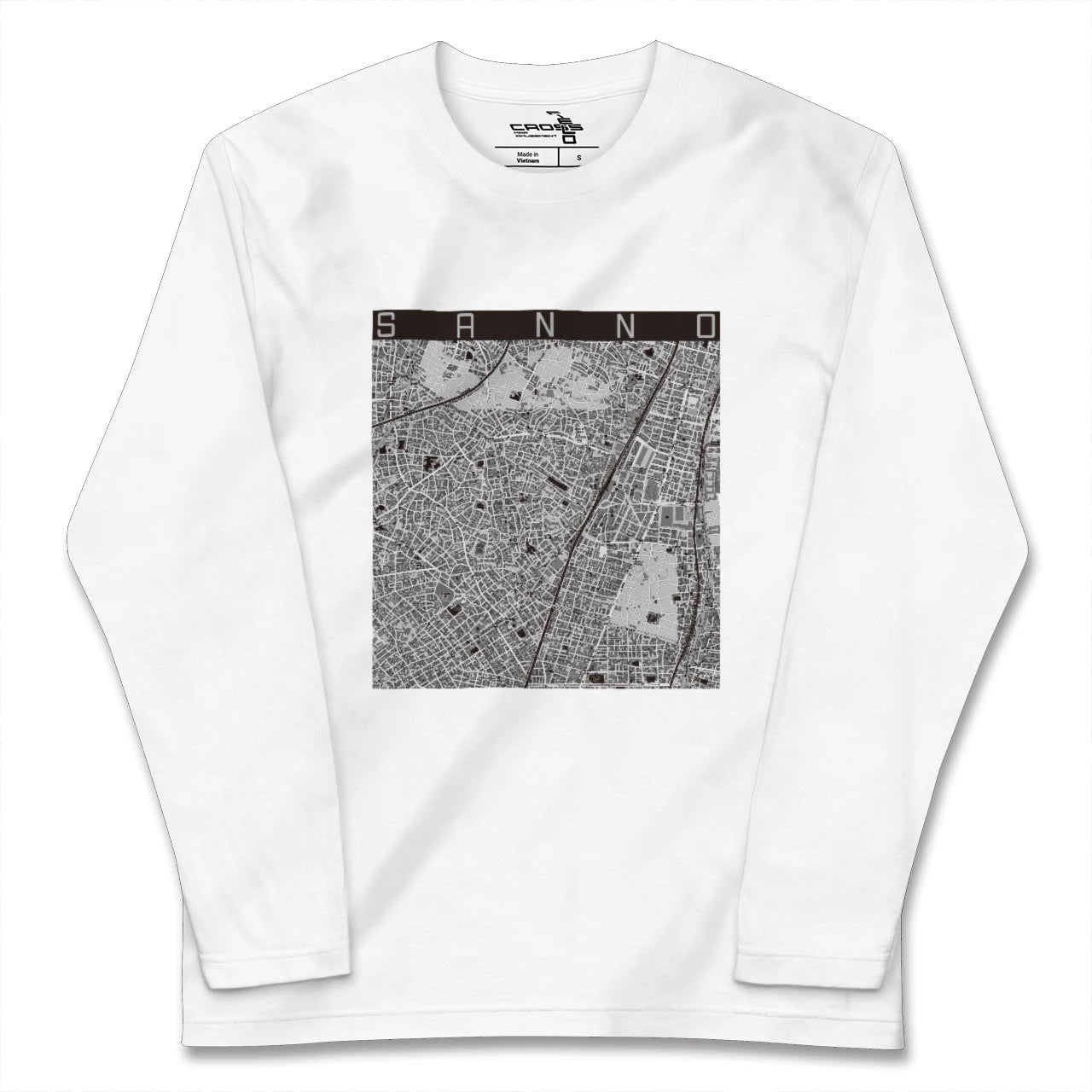 【山王（東京都）】地図柄ロングスリーブTシャツ