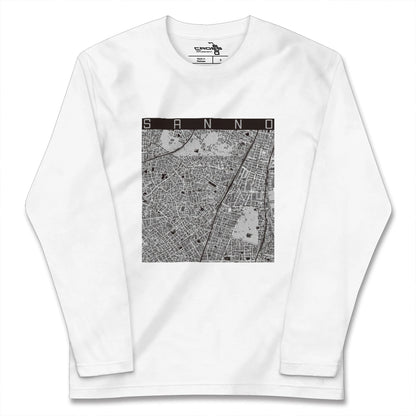 【山王（東京都）】地図柄ロングスリーブTシャツ