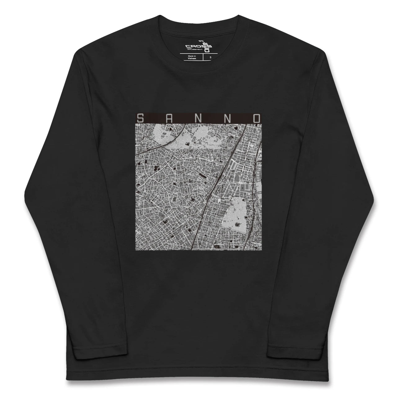 【山王（東京都）】地図柄ロングスリーブTシャツ