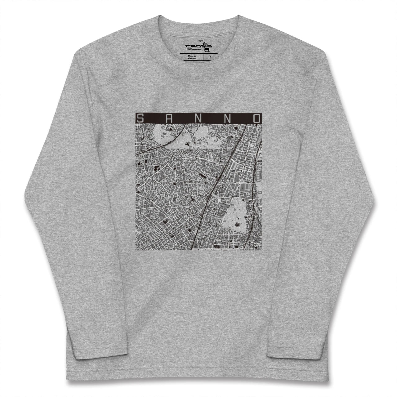 【山王（東京都）】地図柄ロングスリーブTシャツ