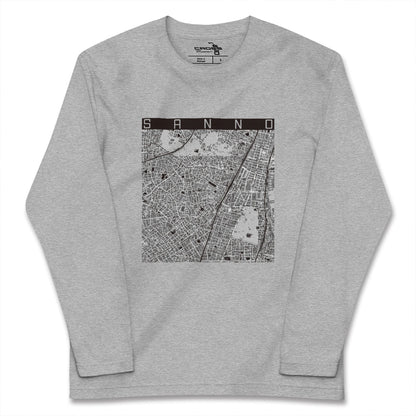 【山王（東京都）】地図柄ロングスリーブTシャツ