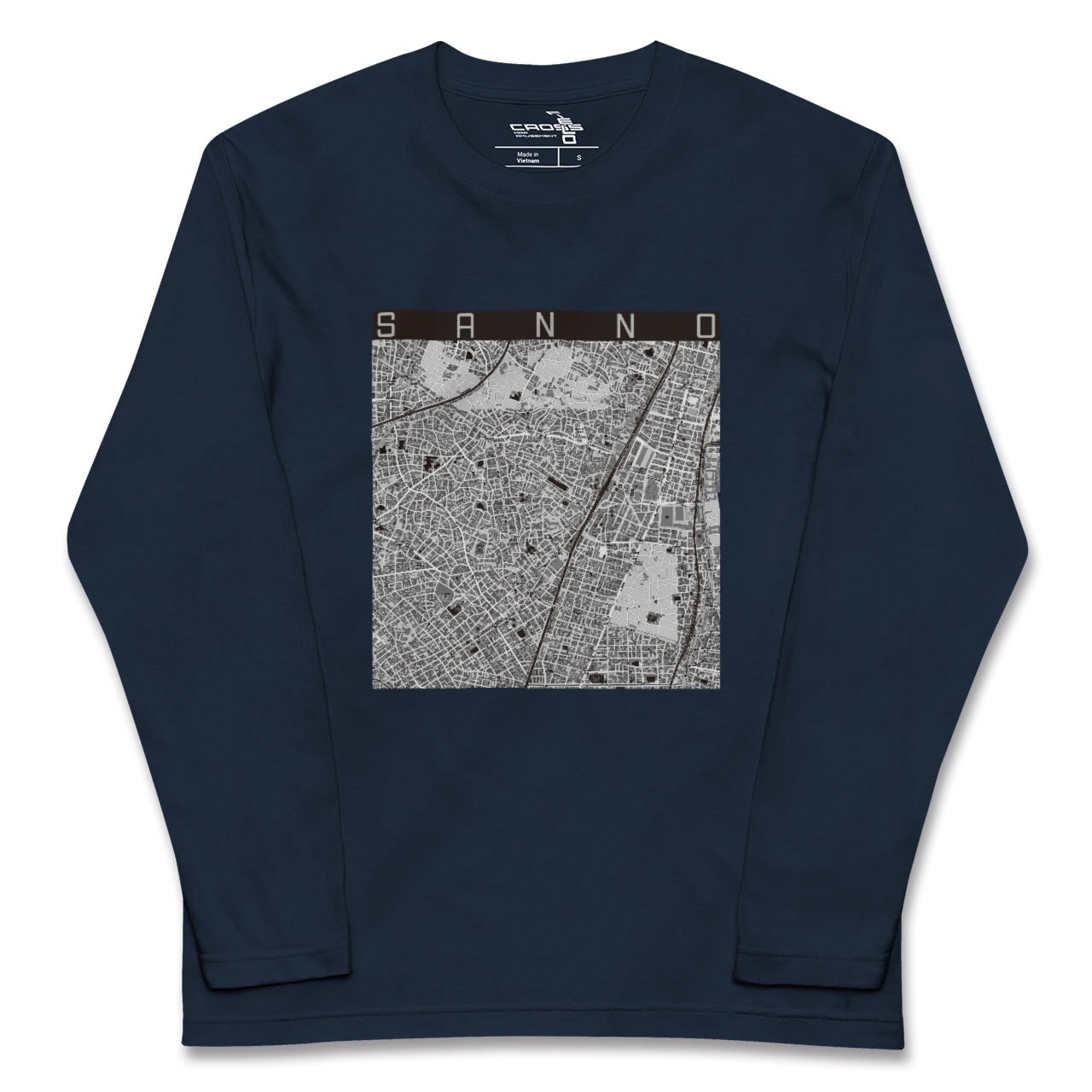 【山王（東京都）】地図柄ロングスリーブTシャツ