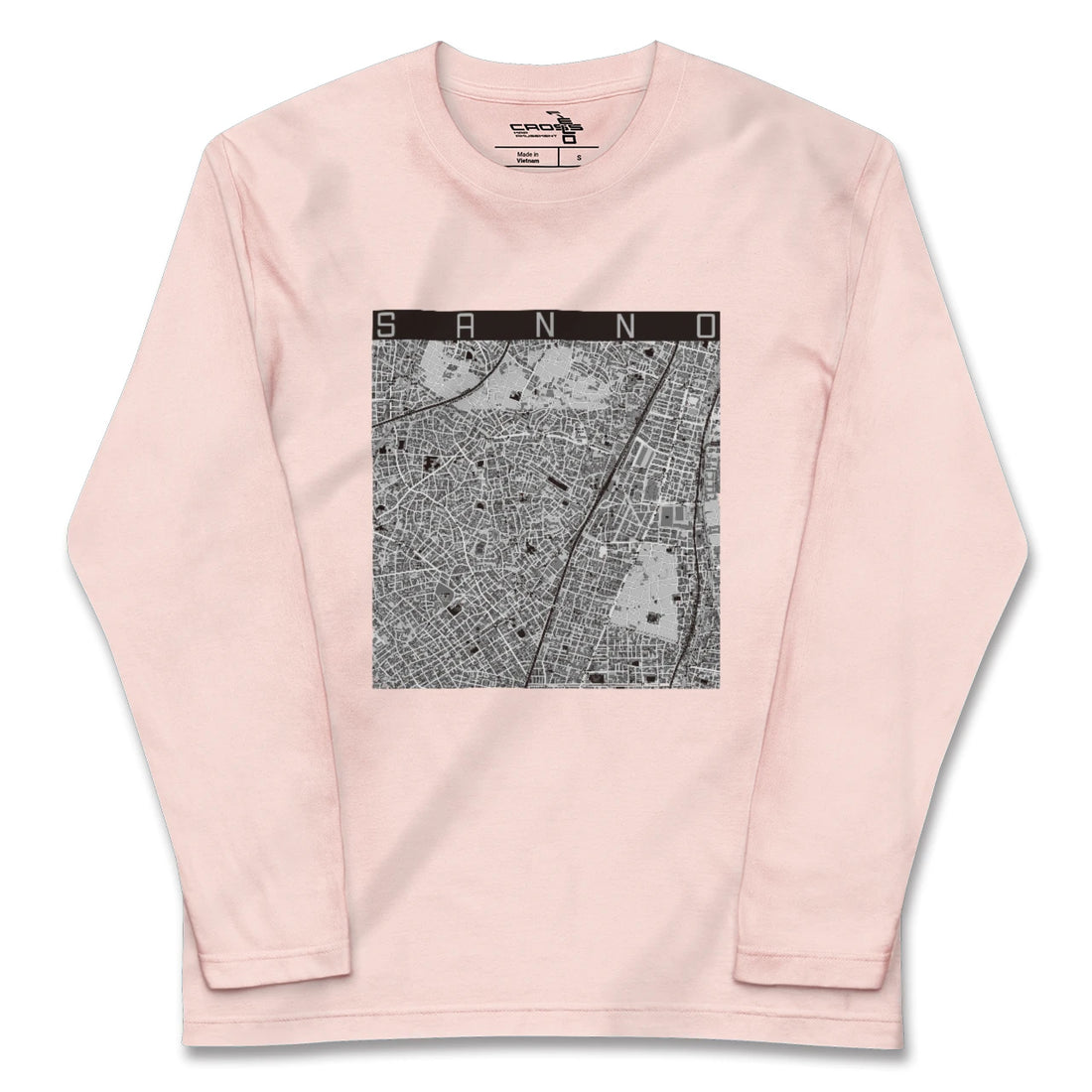 【山王（東京都）】地図柄ロングスリーブTシャツ