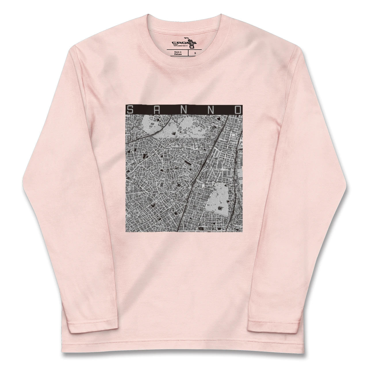 【山王（東京都）】地図柄ロングスリーブTシャツ