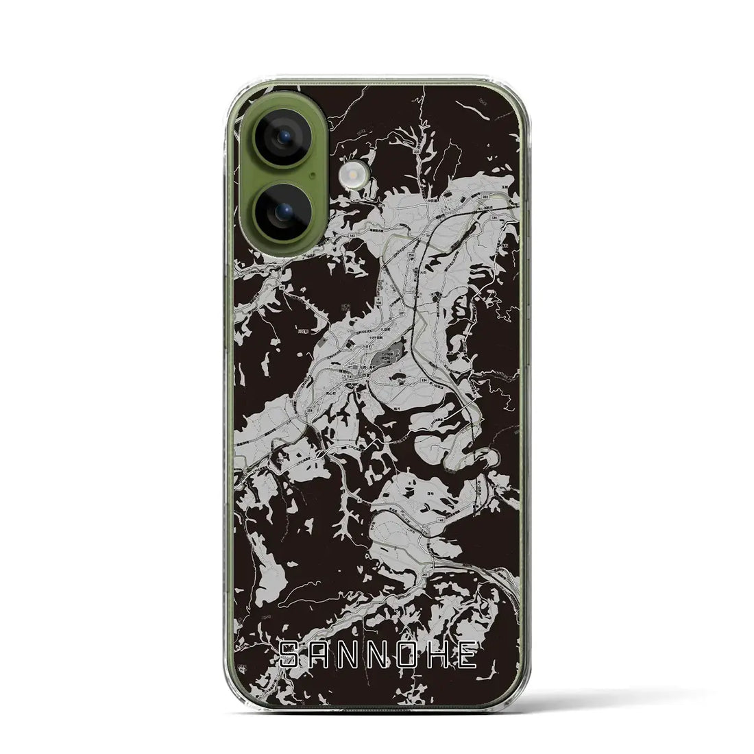 【三戸（青森県）】地図柄iPhoneケース（クリアタイプ）モノトーン・iPhone 17 Pro Max 用