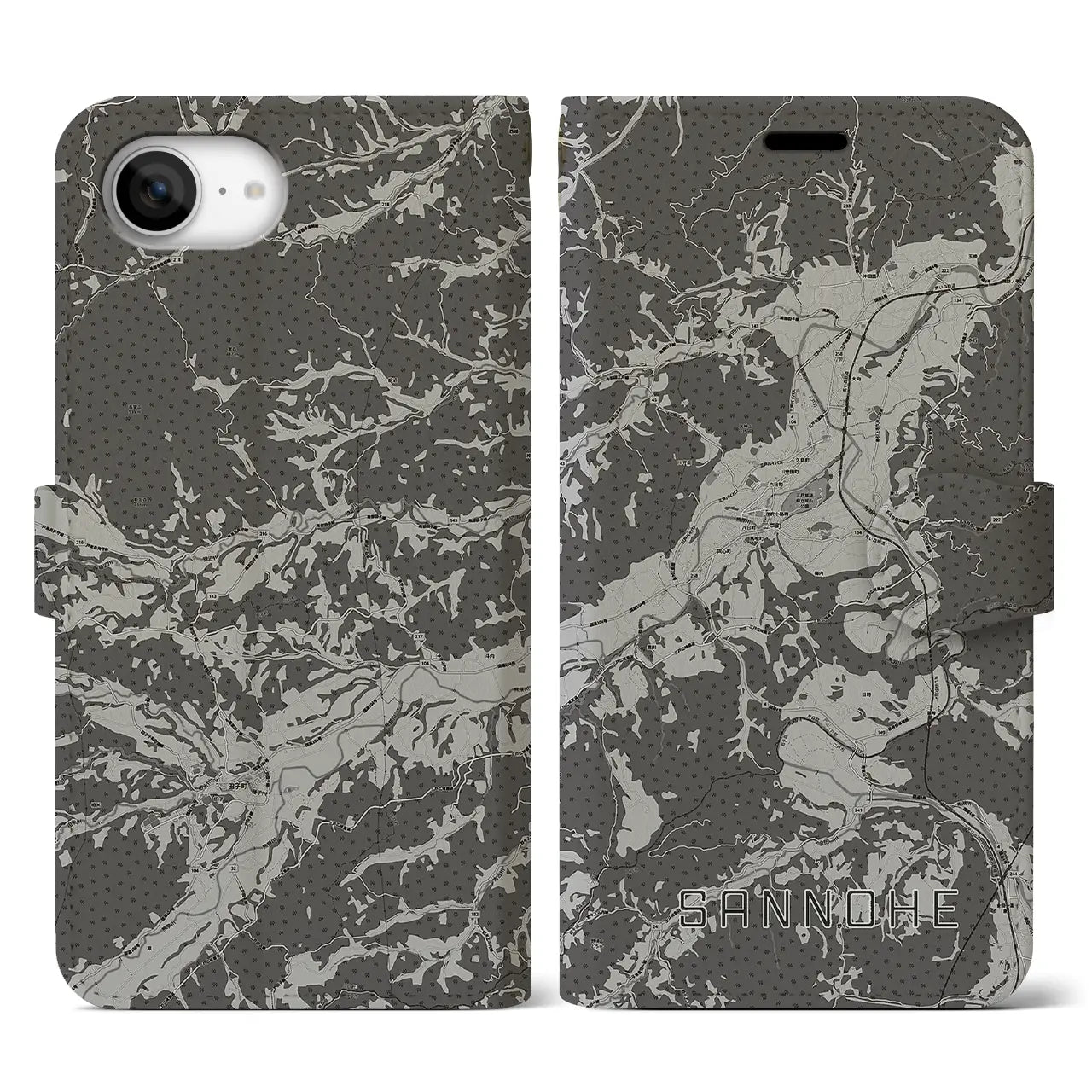 【三戸（青森県）】地図柄iPhoneケース（手帳タイプ）