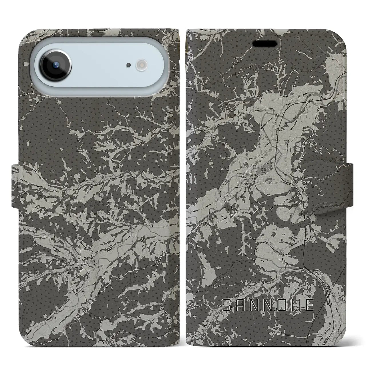 【三戸（青森県）】地図柄iPhoneケース（手帳タイプ）