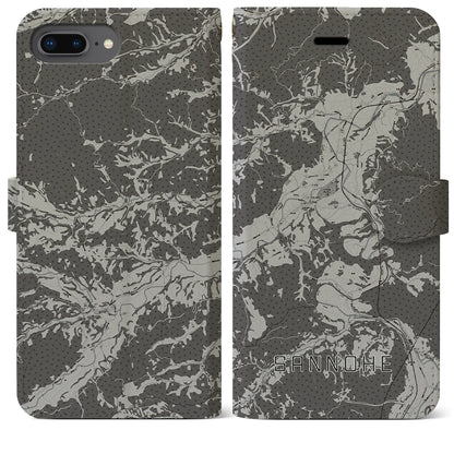 【三戸（青森県）】地図柄iPhoneケース（手帳タイプ）モノトーン・iPhone 8Plus /7Plus / 6sPlus / 6Plus 用