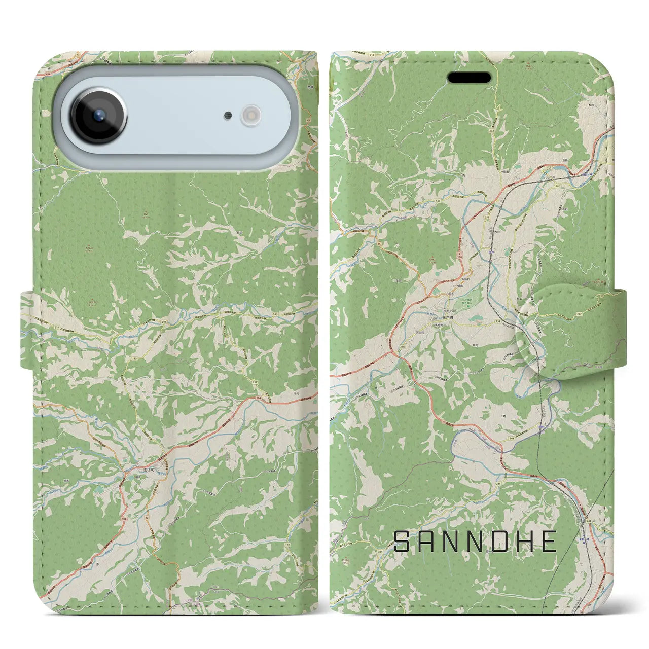 【三戸（青森県）】地図柄iPhoneケース（手帳タイプ）