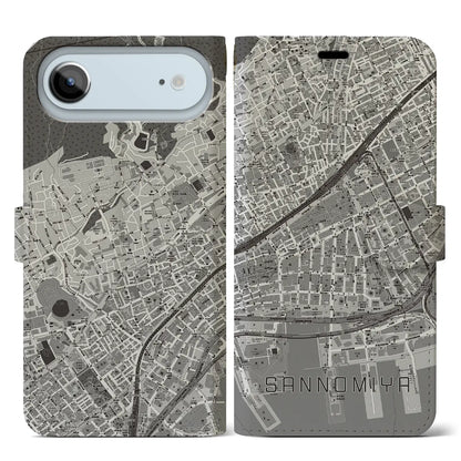 【三宮2（兵庫県）】地図柄iPhoneケース（手帳タイプ）