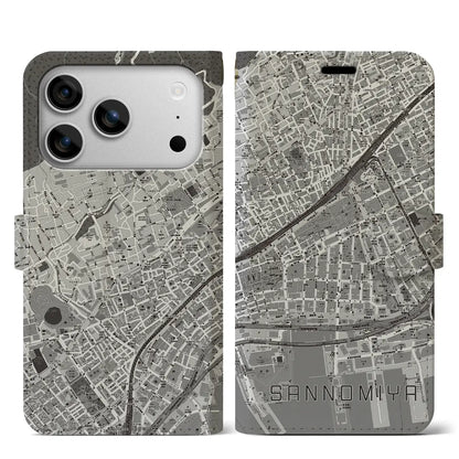 【三宮2（兵庫県）】地図柄iPhoneケース（手帳タイプ）