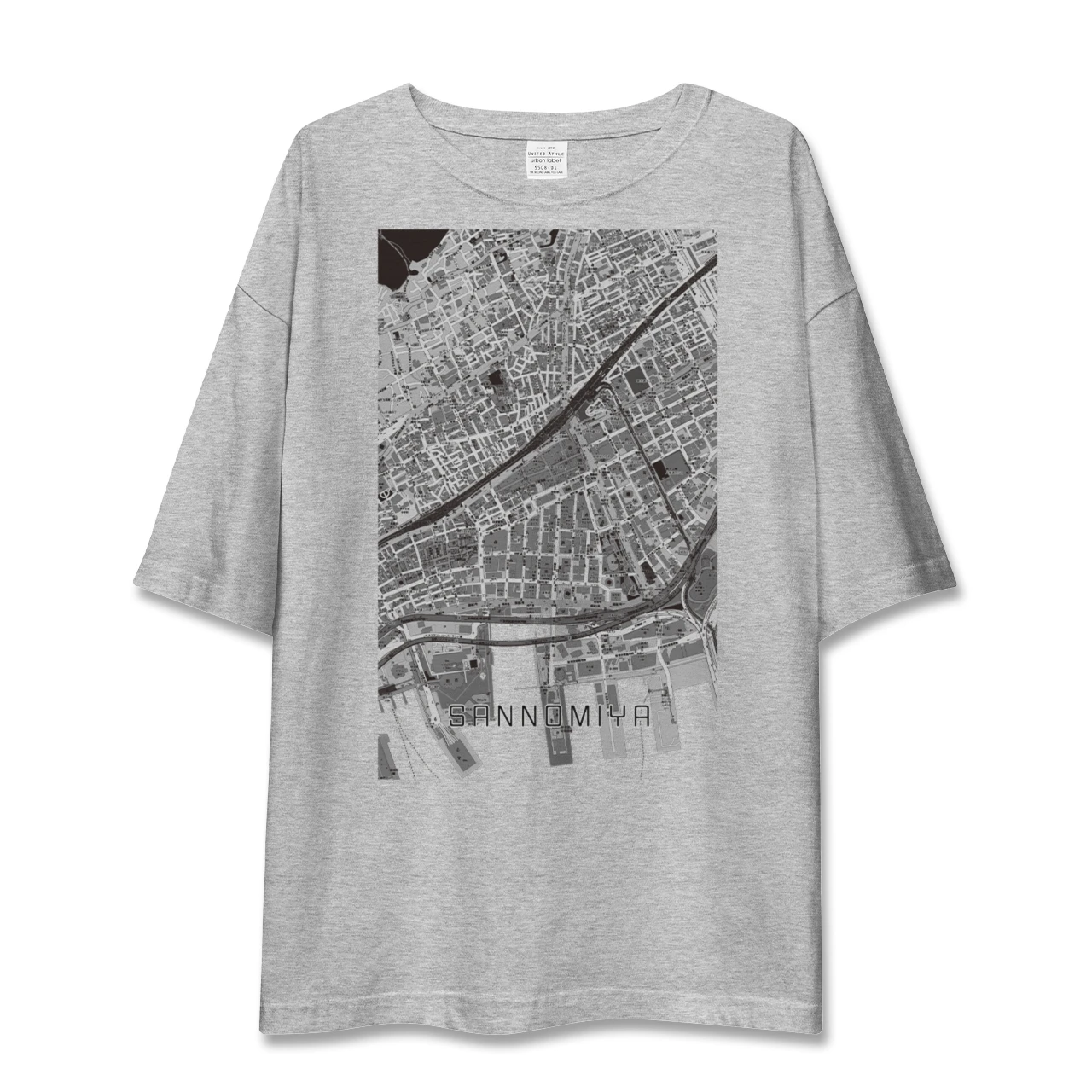【三宮（兵庫県）】地図柄ビッグシルエットTシャツ