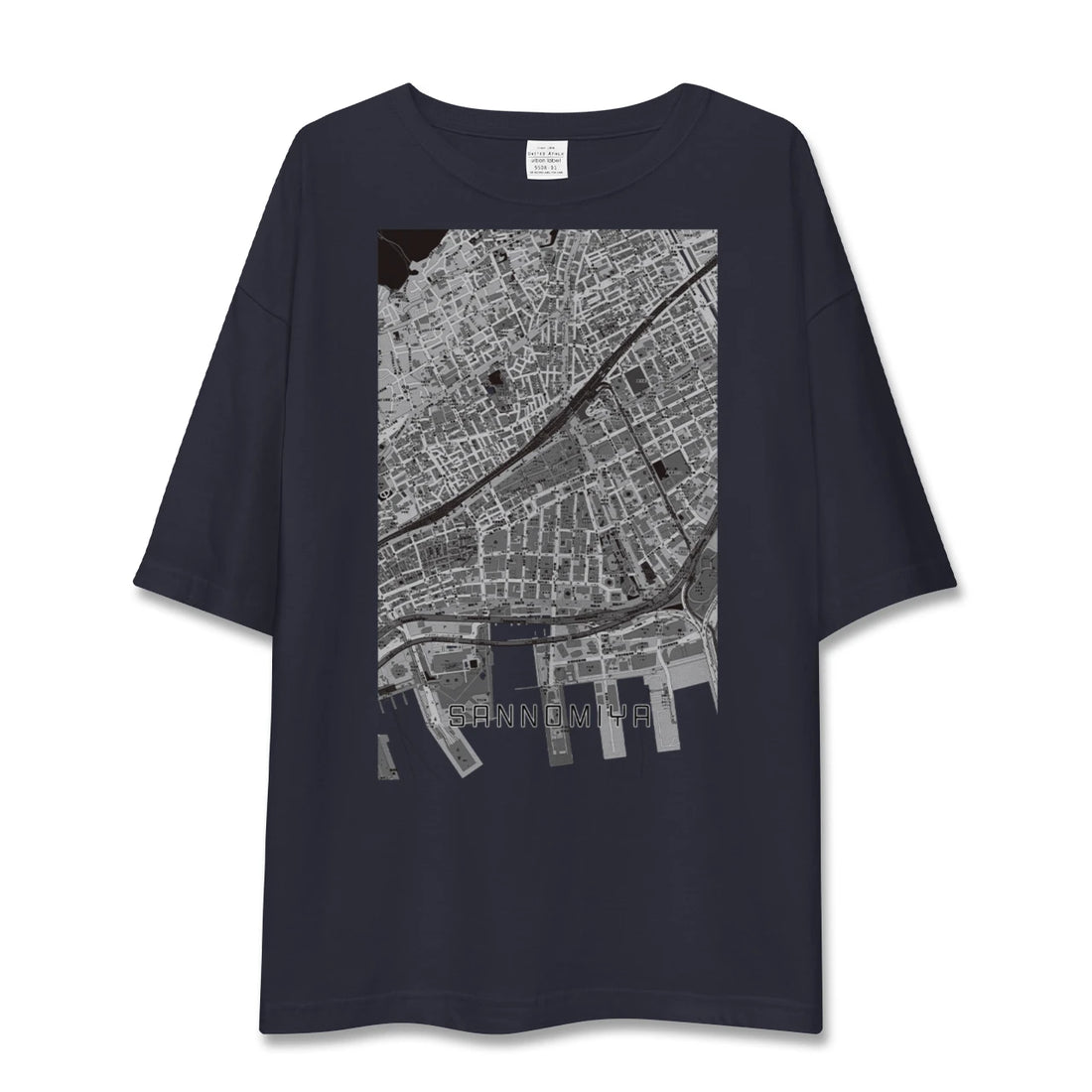 【三宮2（兵庫県）】地図柄ビッグシルエットTシャツ