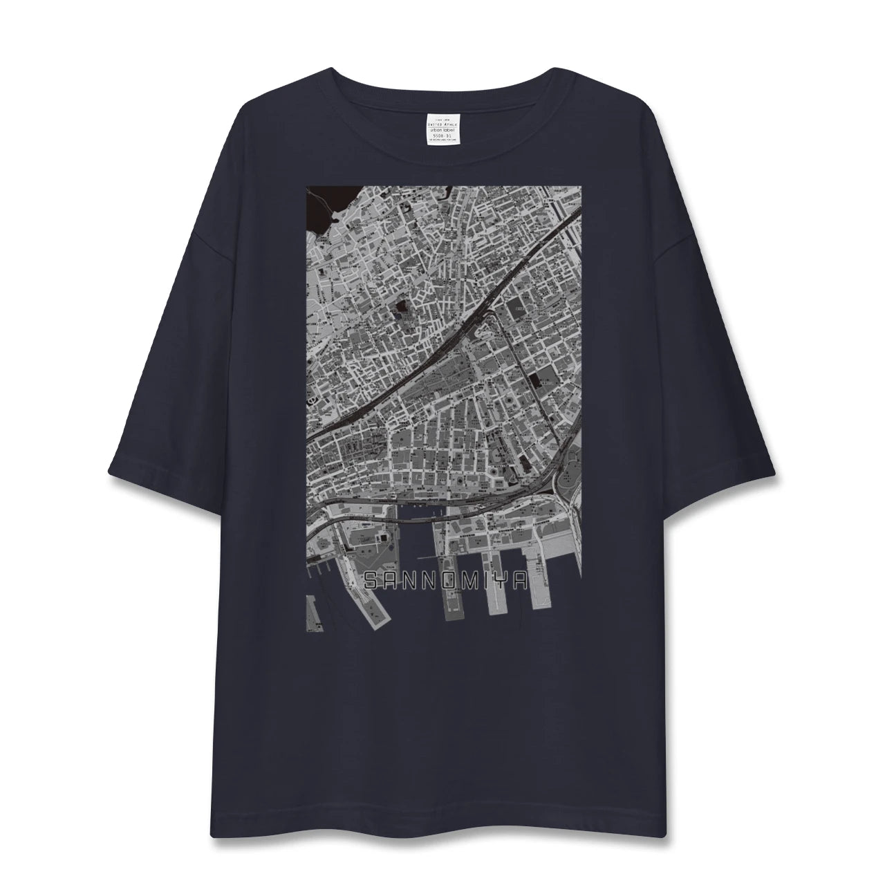 【三宮2（兵庫県）】地図柄ビッグシルエットTシャツ