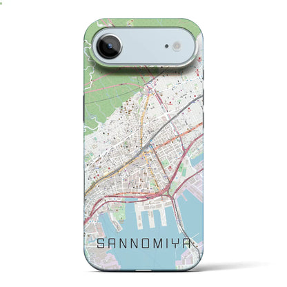 【三宮（兵庫県）】地図柄iPhoneケース（バックカバータイプ）