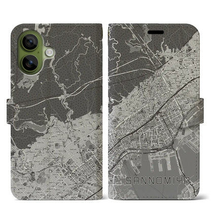 【三宮（兵庫県）】地図柄iPhoneケース（手帳タイプ）