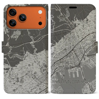 【三宮（兵庫県）】地図柄iPhoneケース（手帳タイプ）