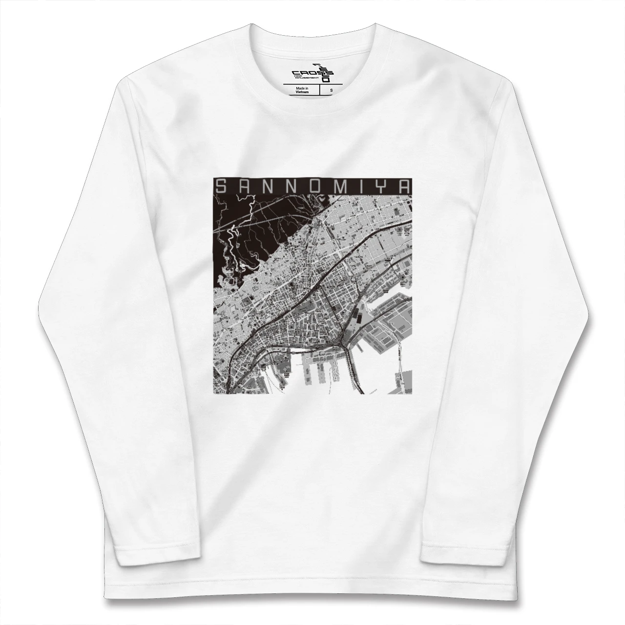 【三宮（兵庫県）】地図柄ロングスリーブTシャツ