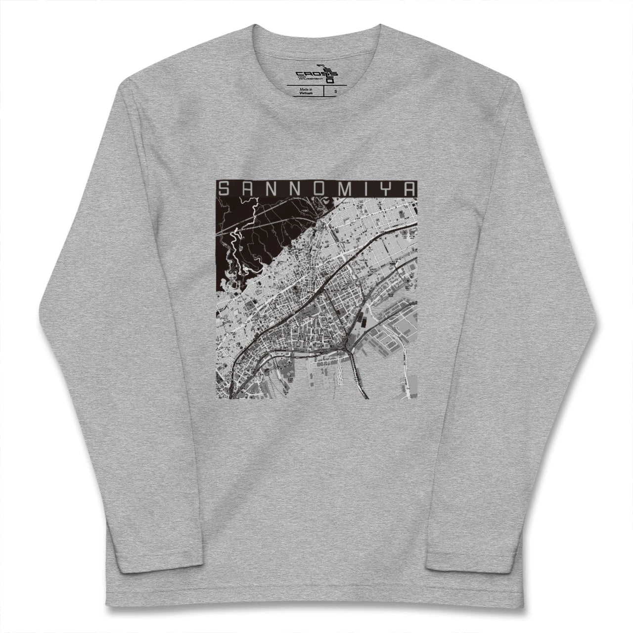 【三宮（兵庫県）】地図柄ロングスリーブTシャツ