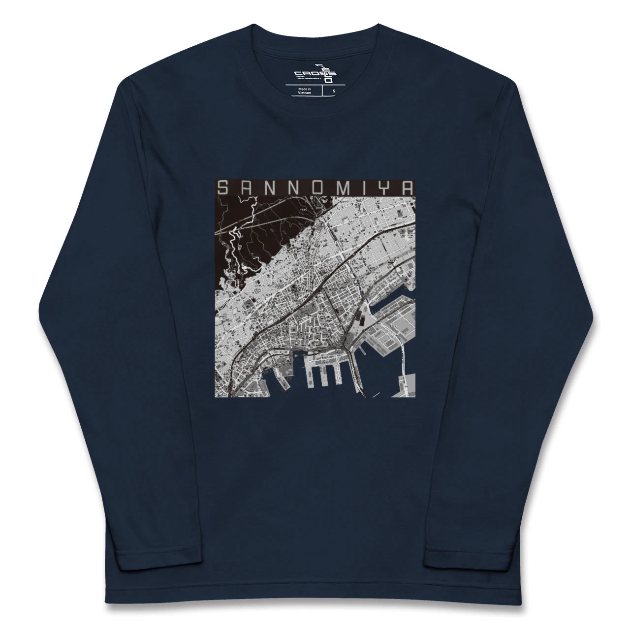【三宮（兵庫県）】地図柄ロングスリーブTシャツ