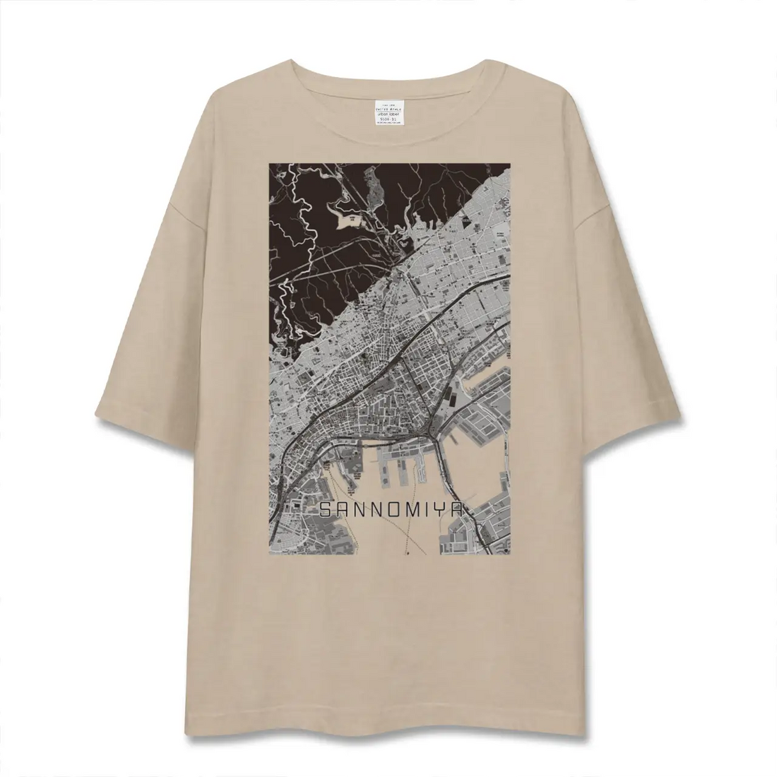 【三宮（兵庫県）】地図柄ビッグシルエットTシャツ