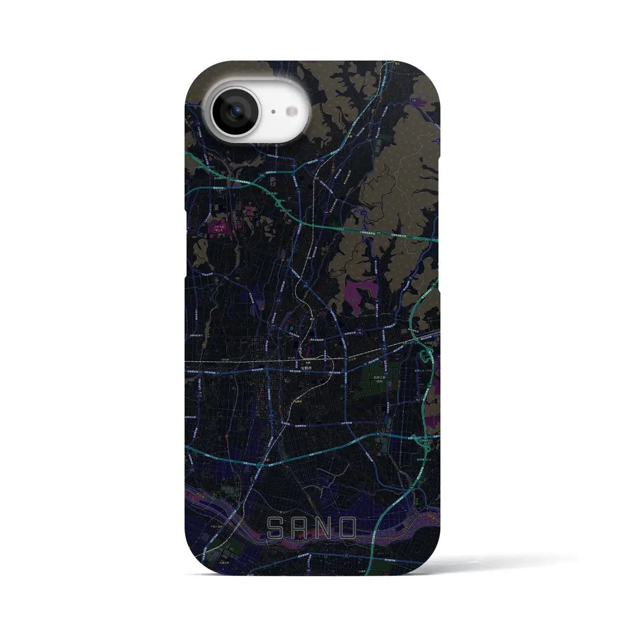 【佐野（栃木県）】地図柄iPhoneケース（バックカバータイプ）